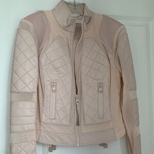 Pink moto jacket from Blanc Noir — floor sample